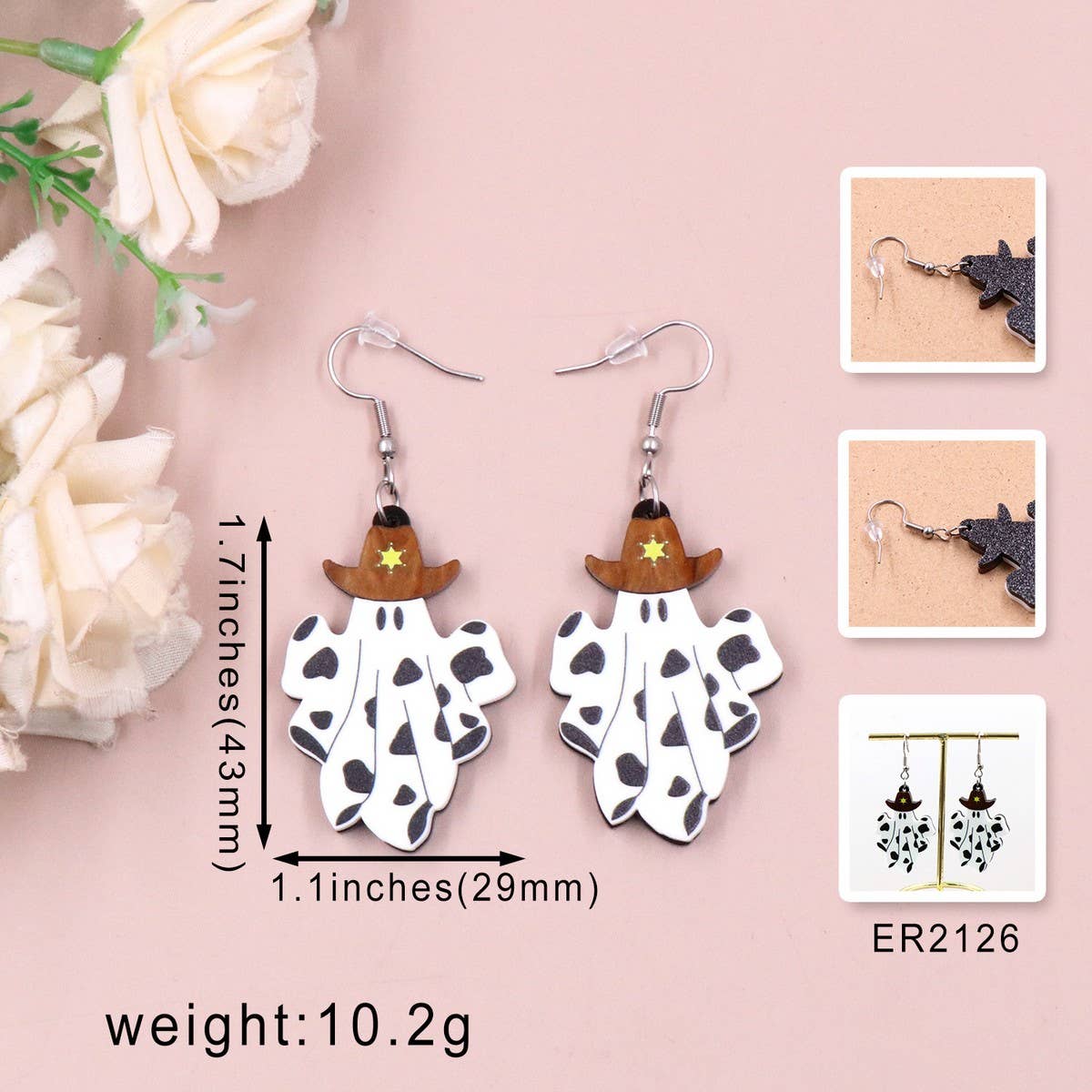 NEW HALLOWEEN VINTAGE ACRYLIC EARRINGS