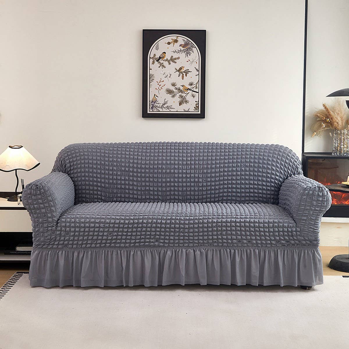 Puckered Skirt Sofa Cover, Thick & Stretchy_CWMM8321