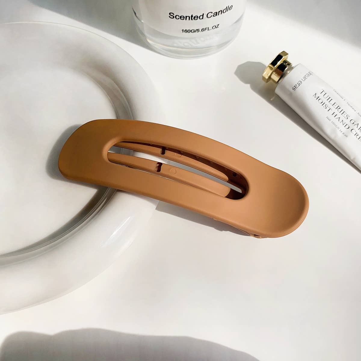 Simple and elegant matte coffee series hair clips