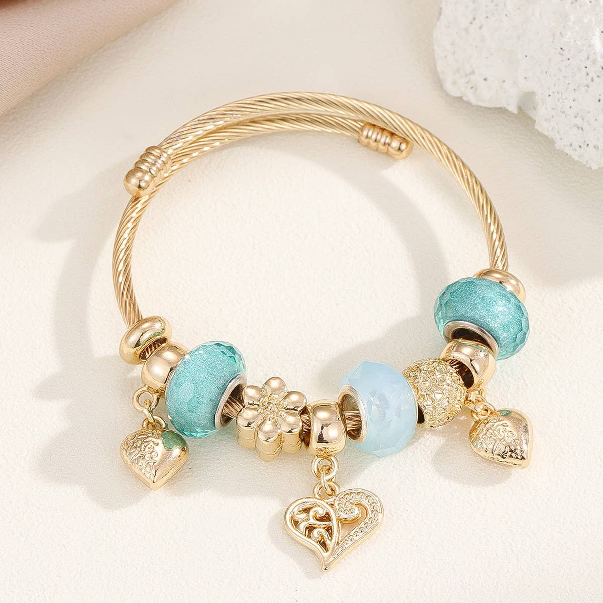 Fashion Gold Steel Bracelet, Fade-Resistant_CWMM8484