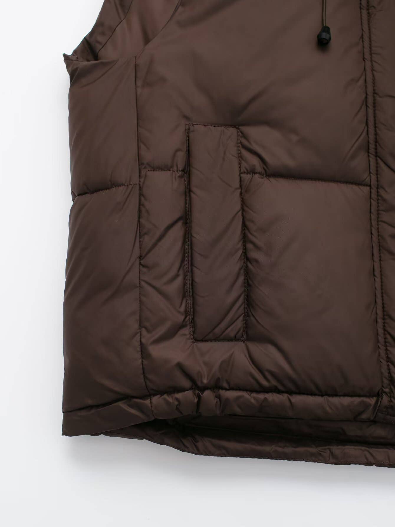 Solid-color simple and casual hooded vest jacket