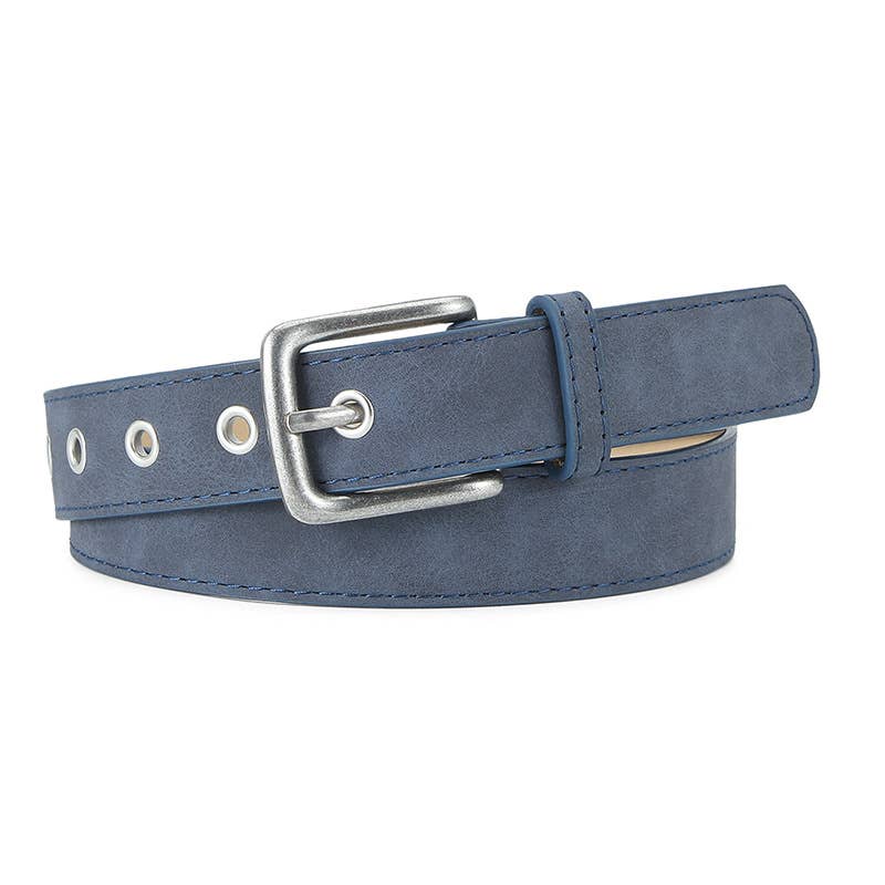 FROSTED TEXTURED PIN BUCKLE PU BELT