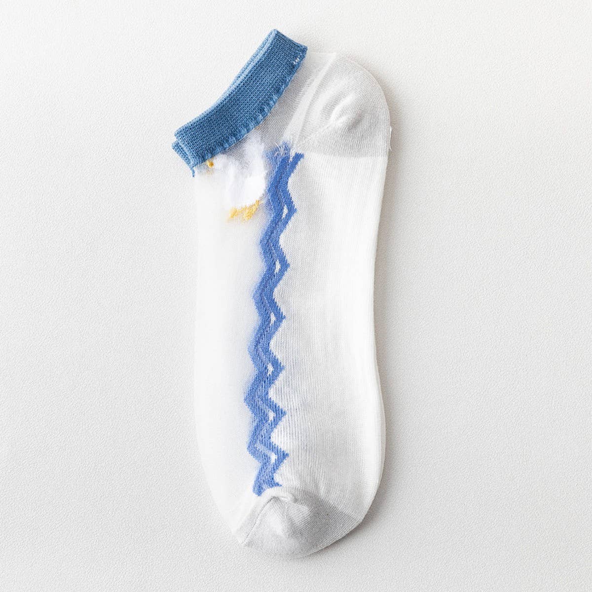 PEACH PRINT SHORT COLORED TRANSPARENT SOCKS_CWMS0400