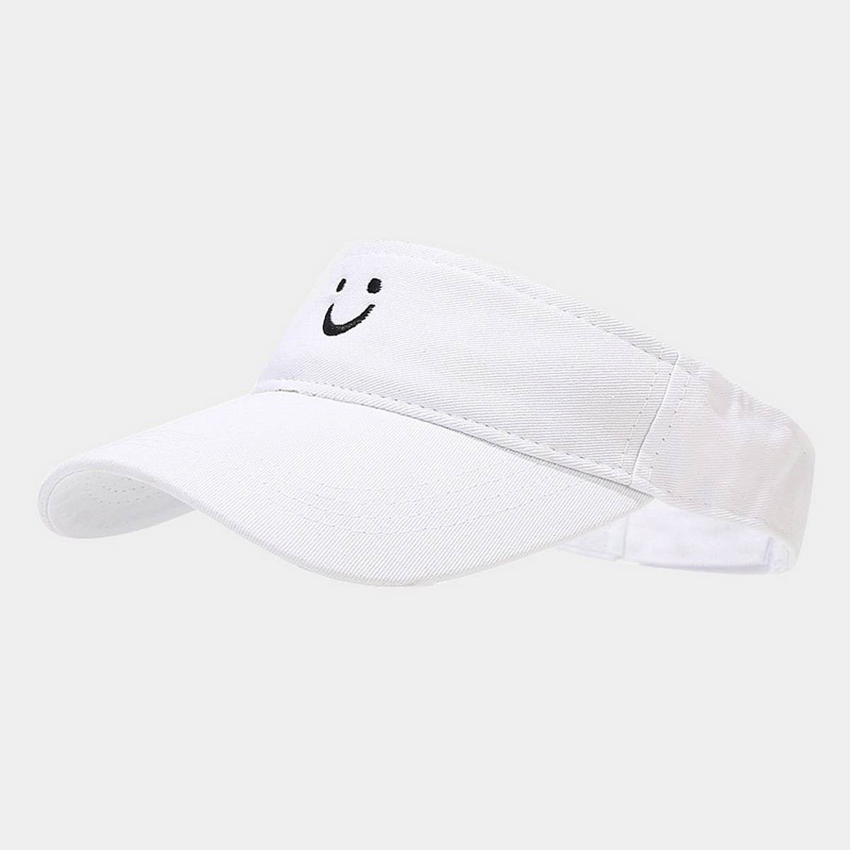 Cute Smile Embroidered Visor - Summer Sun Hat_CWAH3289