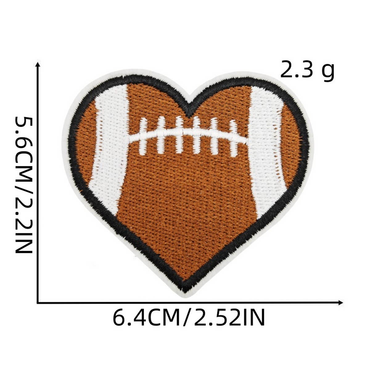 FOOTBALL BADGE HEART ACCESSORY PATCH