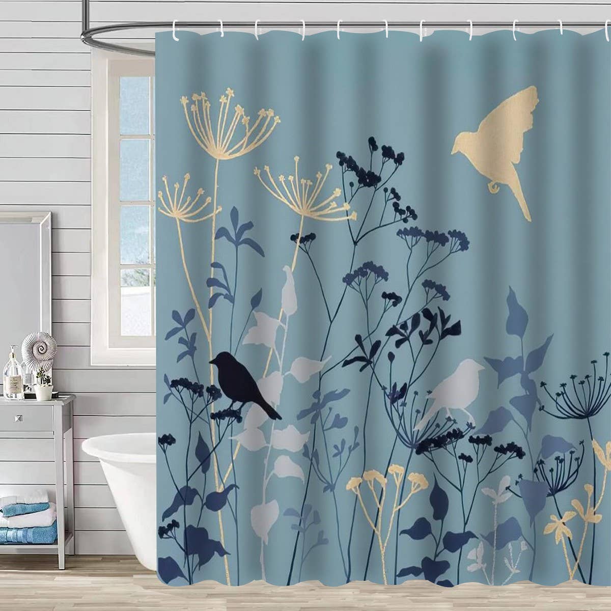 DANDELION FLOWER WATERPROOF SHOWER CURTAIN