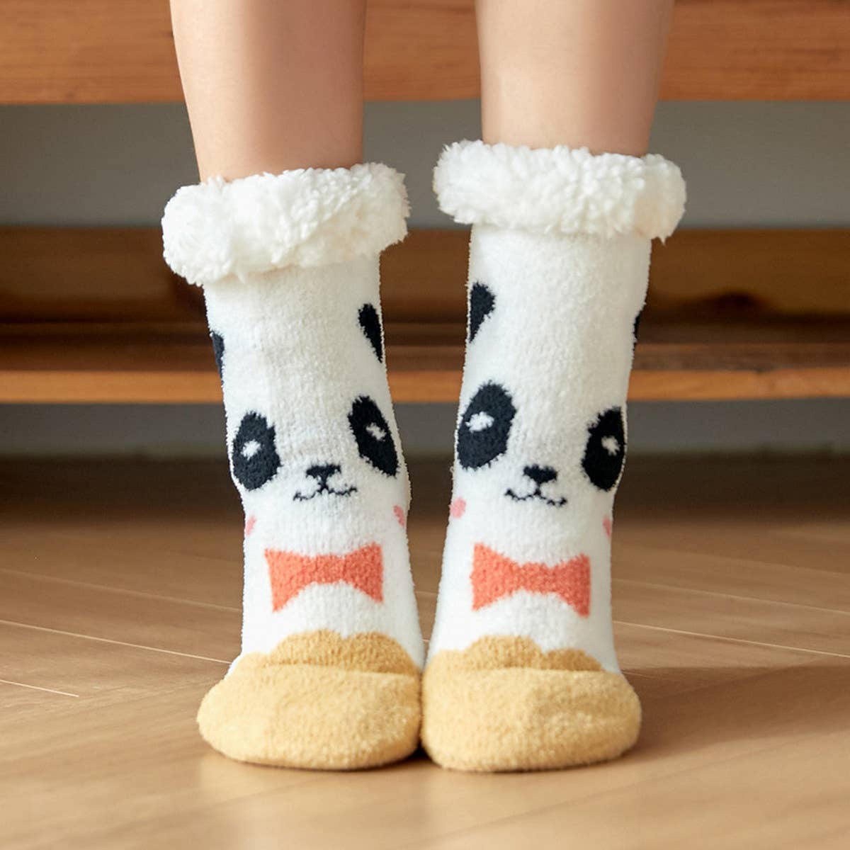 WARM CHRISTMAS LEG COVERS PLUSH INDOOR SLIPPERS