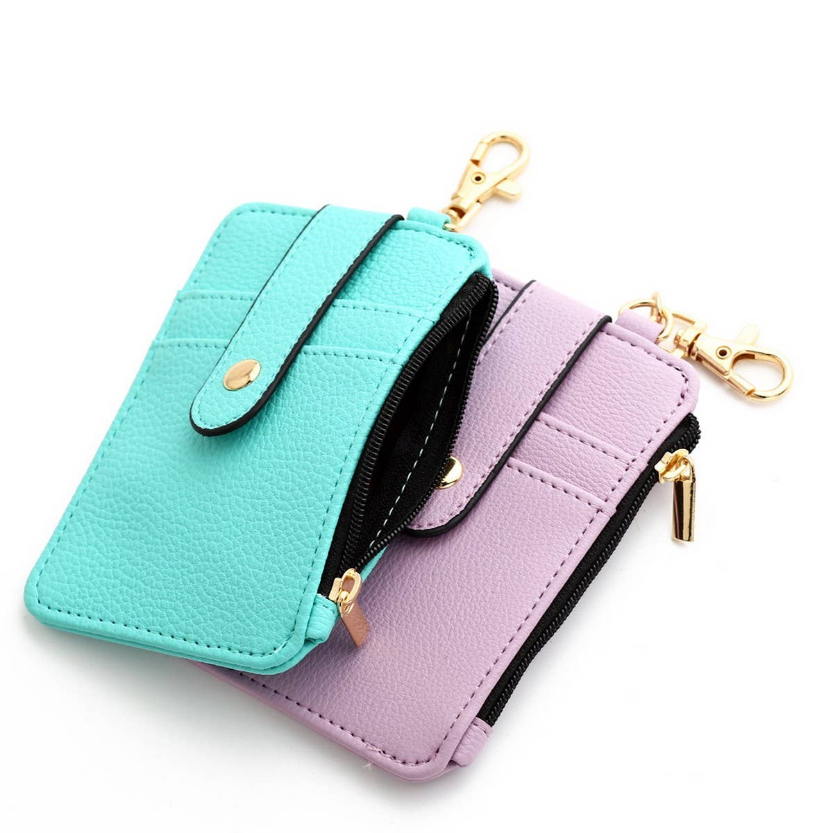 FOLDING VERTICAL ZIPPER CARD WALLET