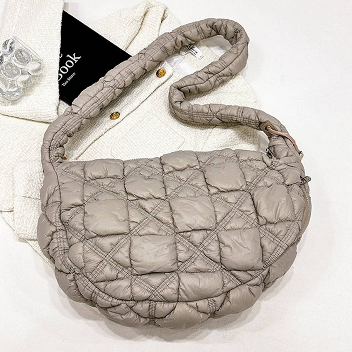 NEW DRAWSTRING PLEATED CROSSBODY BAG_CWAB1750