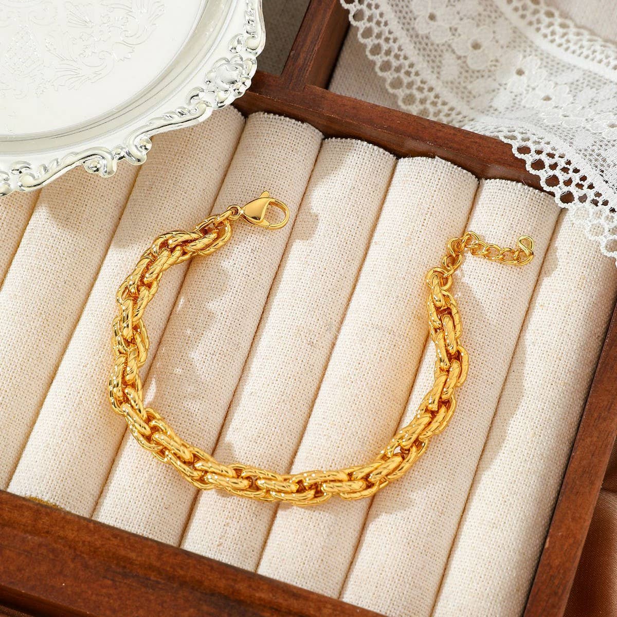 VACUUM PLATED 18K GOLD NON-FADING CHAIN BRACELET