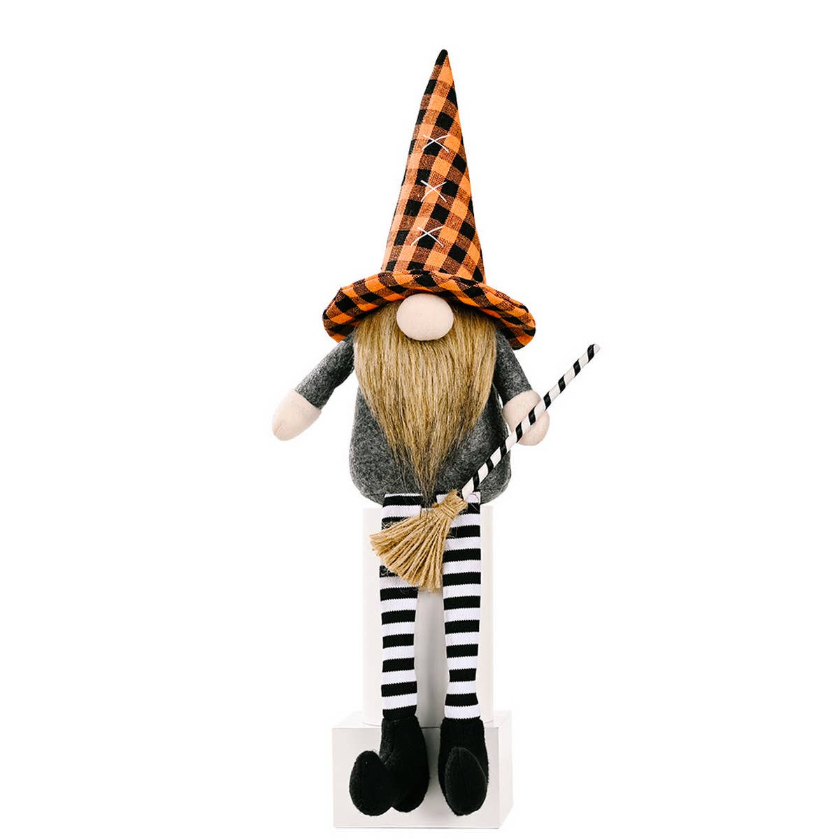 HALLOWEEN HANGING LEG DOLL ORANGE HAT ORNAMENTS