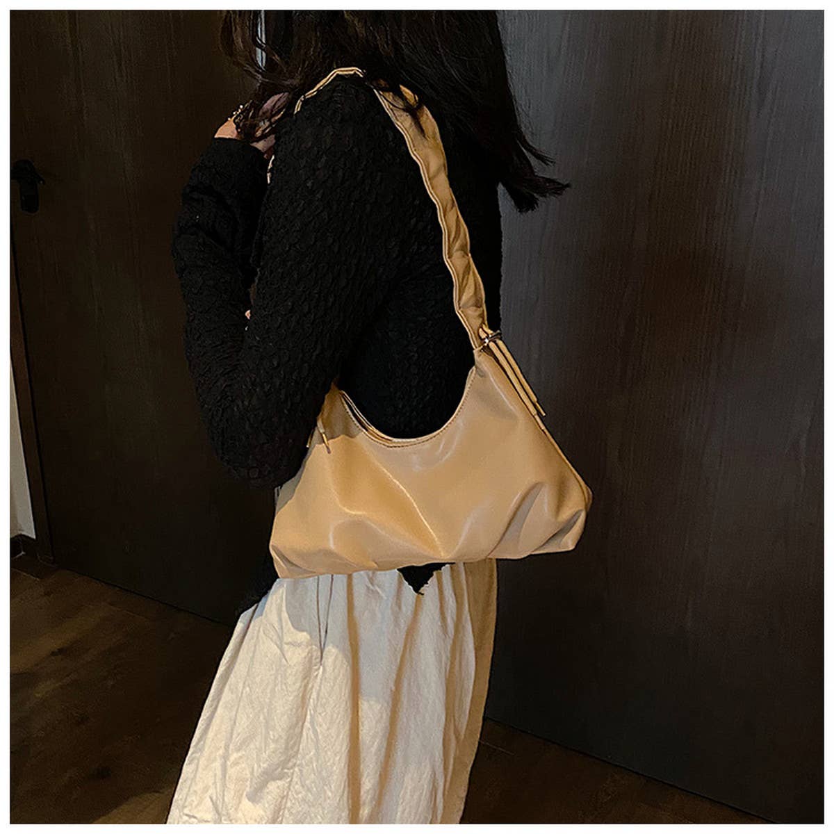 CASUAL PLEATED CLOUD BAG SHOULDER BAG_CWAB1585