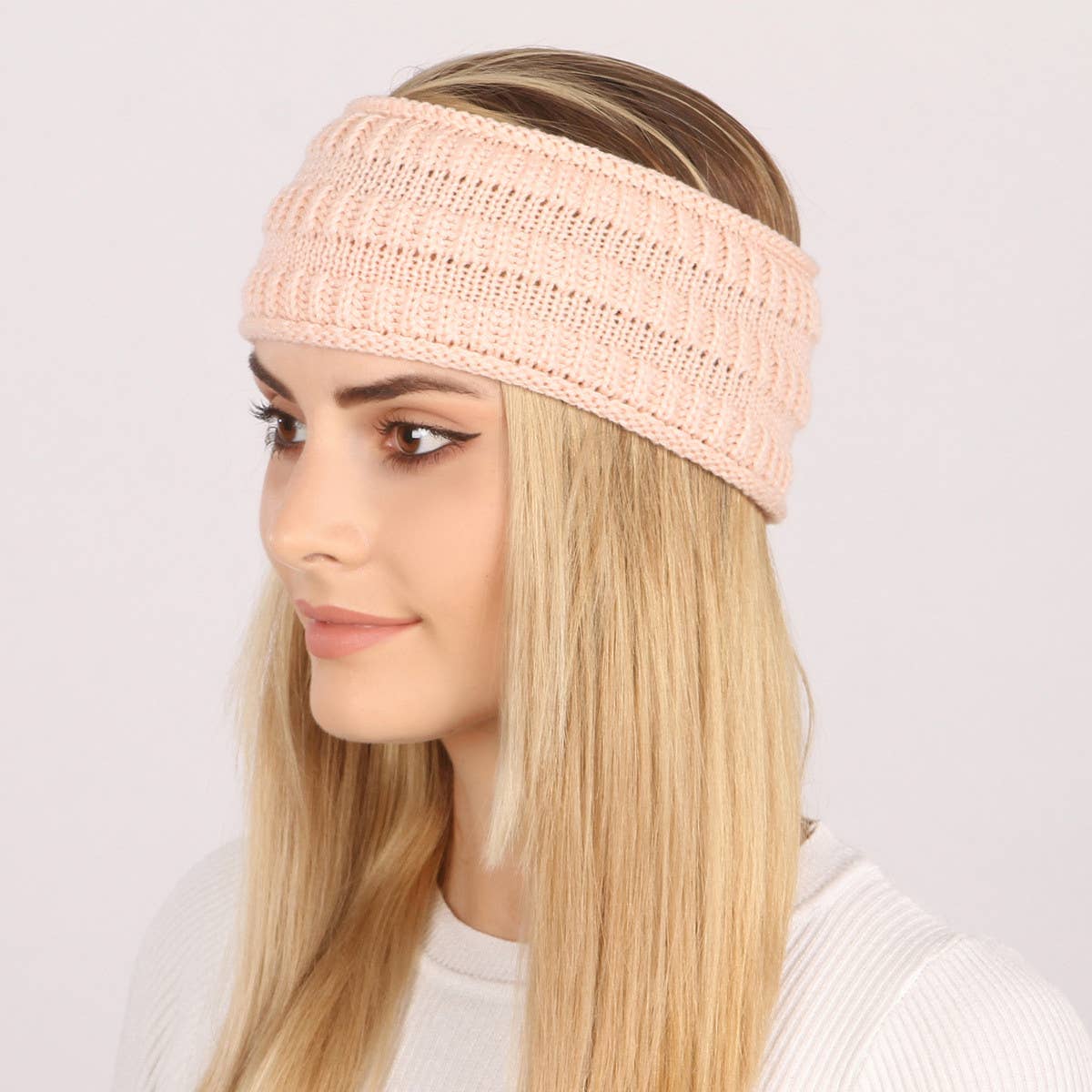 WOMEN SOLID COLOR CURLED HEADBAND