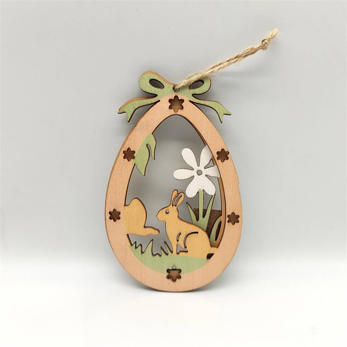 CWASC2679_EASTER WOODEN BUNNY COLORFUL HOLLOW HANGING SIGN