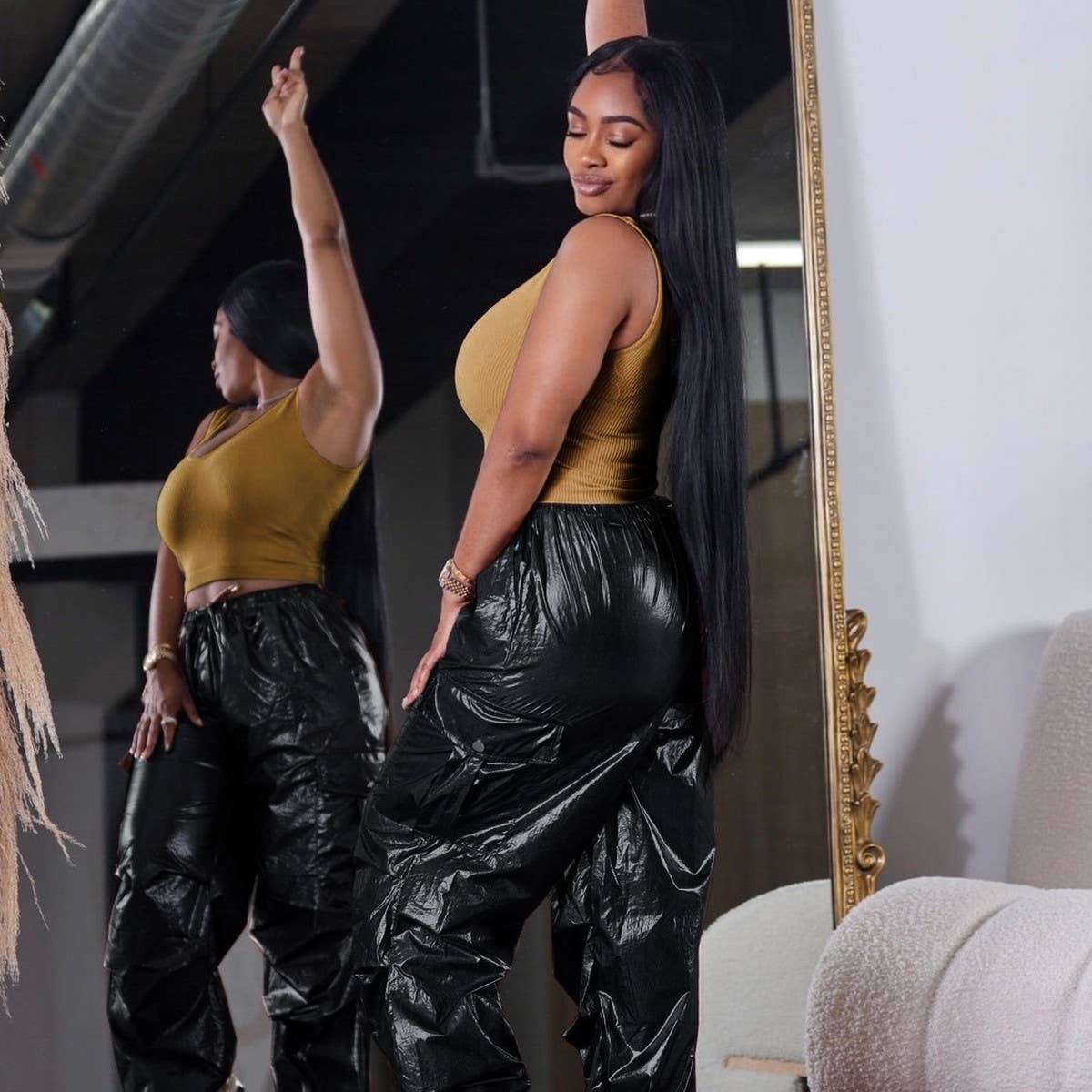 WOMEN CASUAL SOLID COLOR PANTS_CWBLP0335