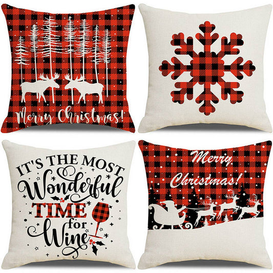 CHRISTMAS PLAID SNOWFLAKE PILLOWCASE