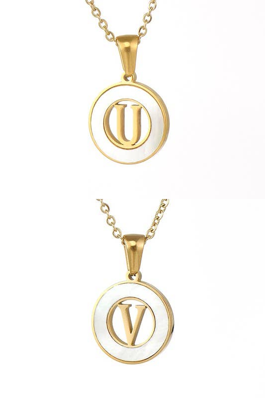 A-Z ALPHABET INITIALS PENDANT NECKLACE_CWAJE222
