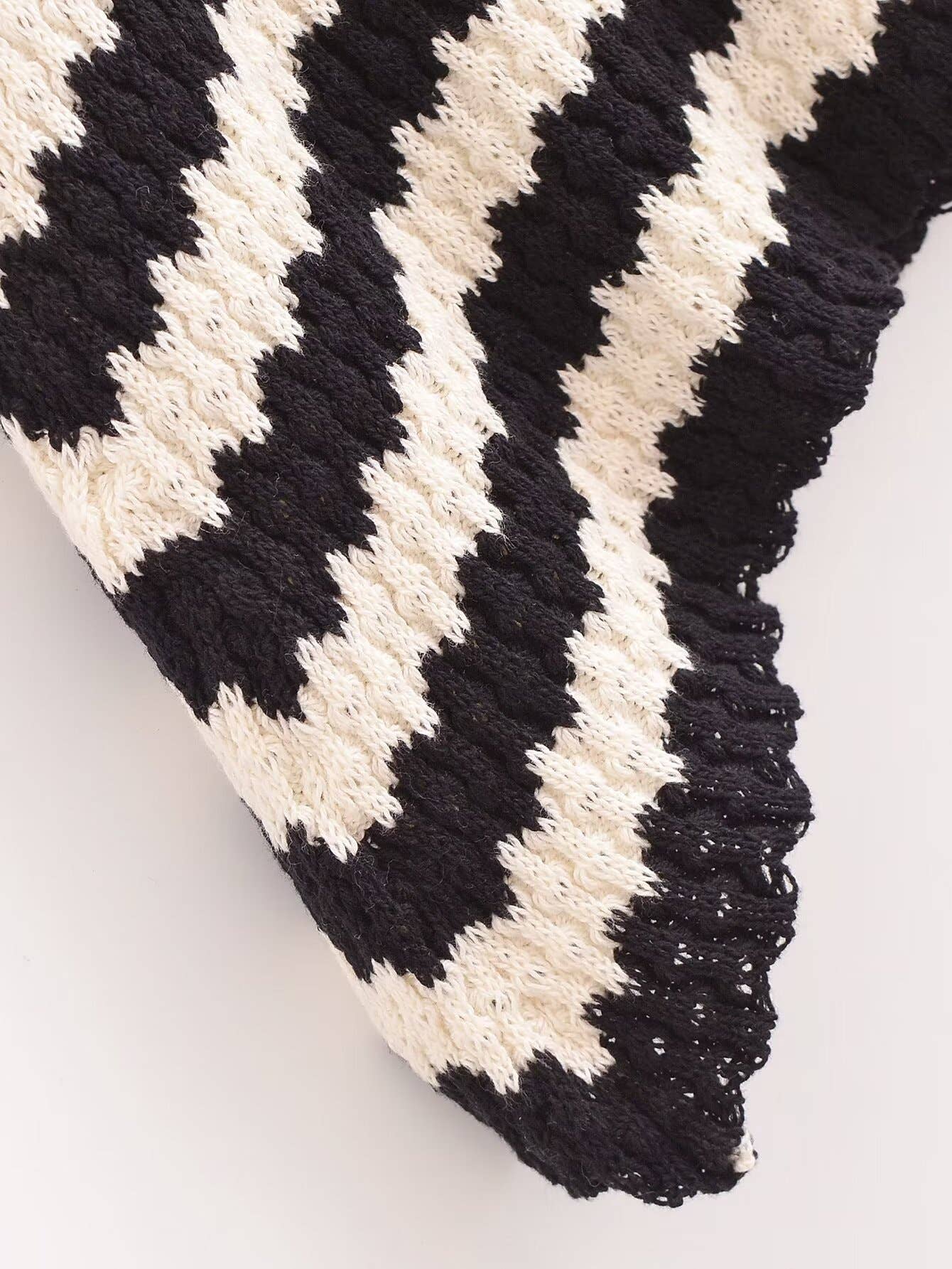 STRIPED PULLOVER V-NECK KNITTED HALTER DRESS