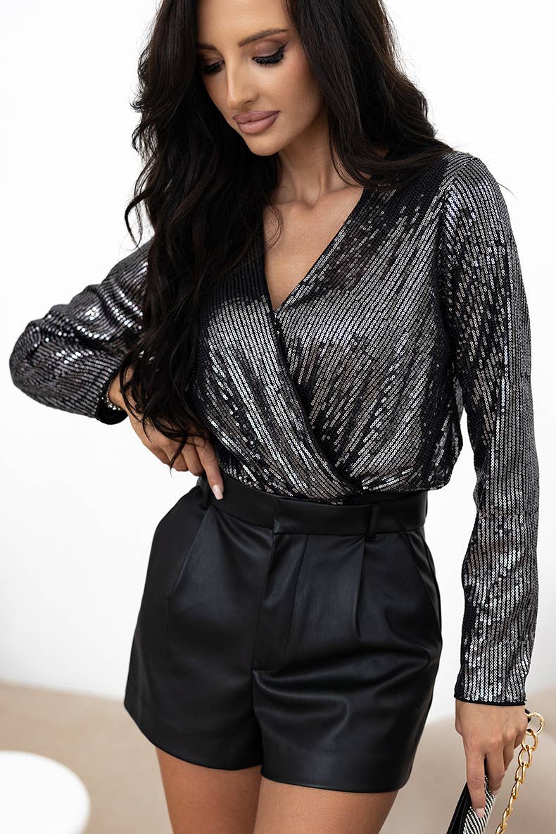 ELEGANT TEMPERAMENT SEQUIN NICHE MESH JUMPSUIT