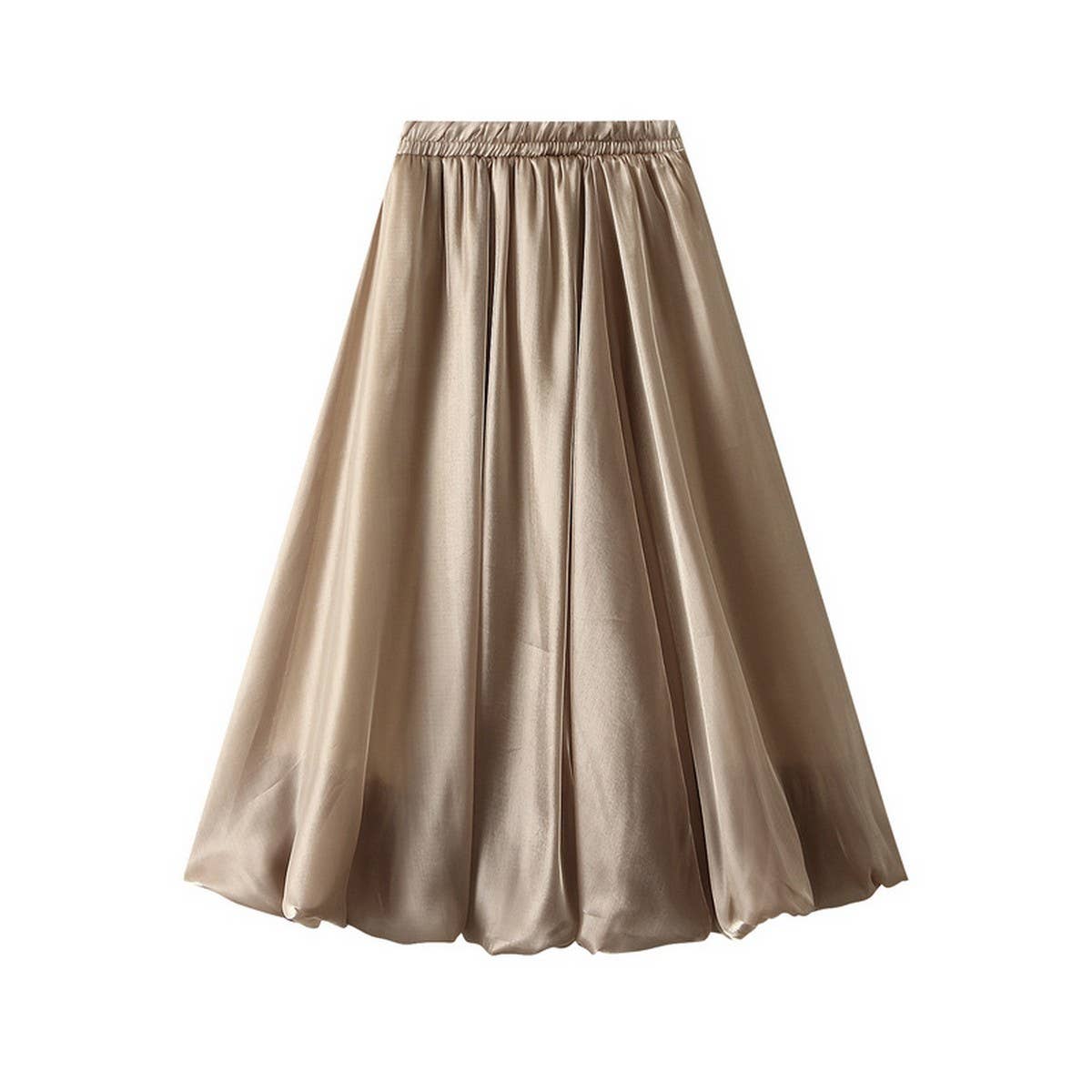 SHINY SILK PEARLESCENT FLOWER PETAL SKIRT