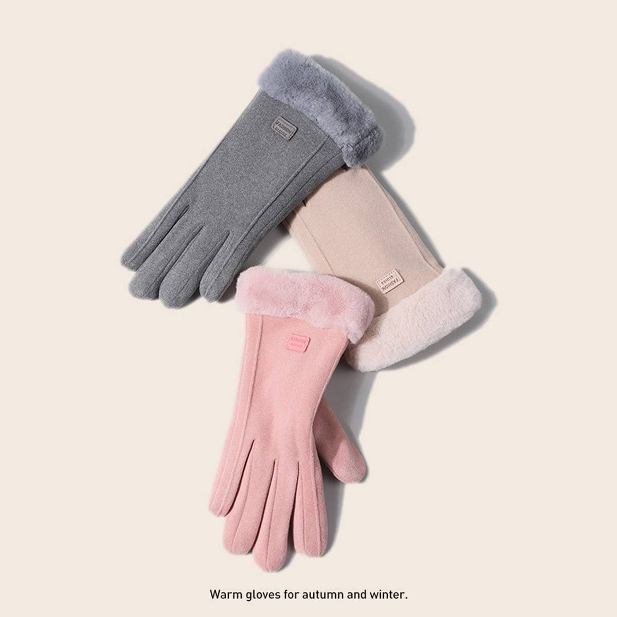 WOMENS WINTER PLUSH WARM CUTE GLOVES_CWAG0064