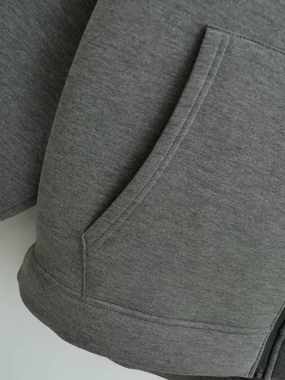 Asymmetrical casual solid-color loose hoodie