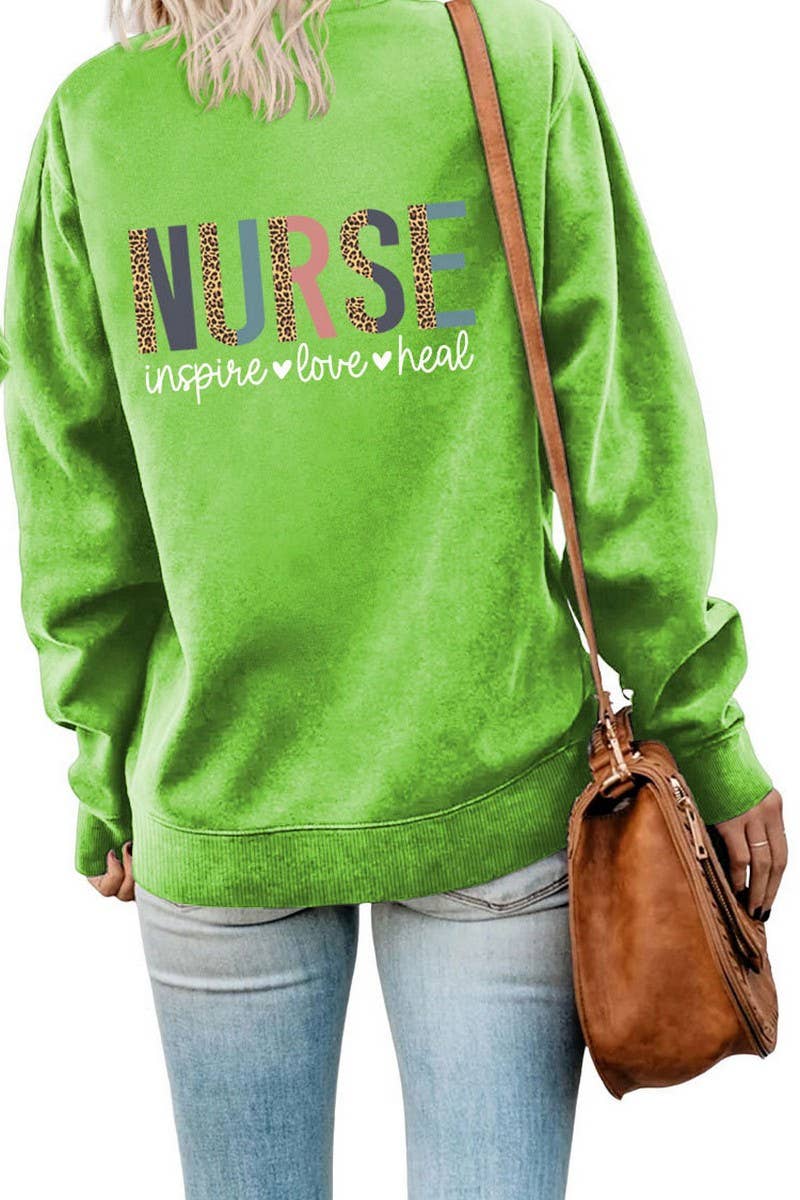 WOMEN NURSE PRINTING RIBBED OVERSIZED PULLOVER_CWTSTL0459