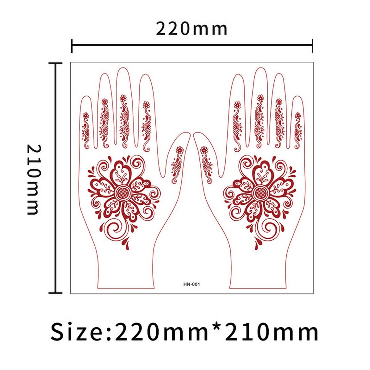 Realistic Henna Tattoo Stickers Brown Red Lace_CWMM8361