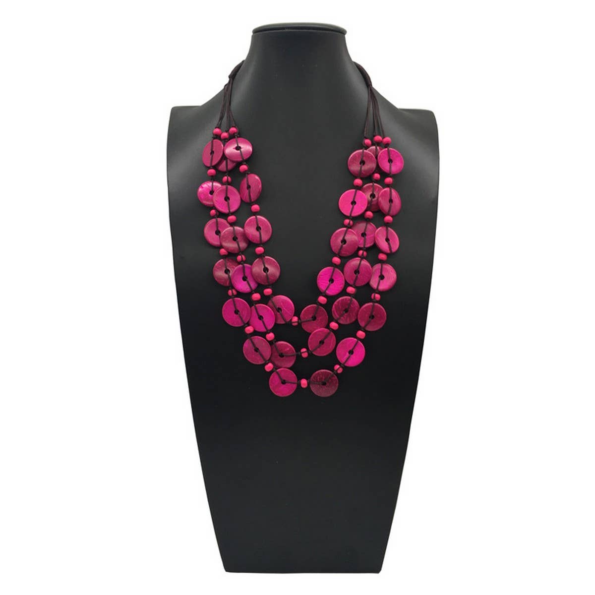 ETHNIC STYLE WOODEN BEADS HAND-WOVEN NECKLACE_CWMM4729