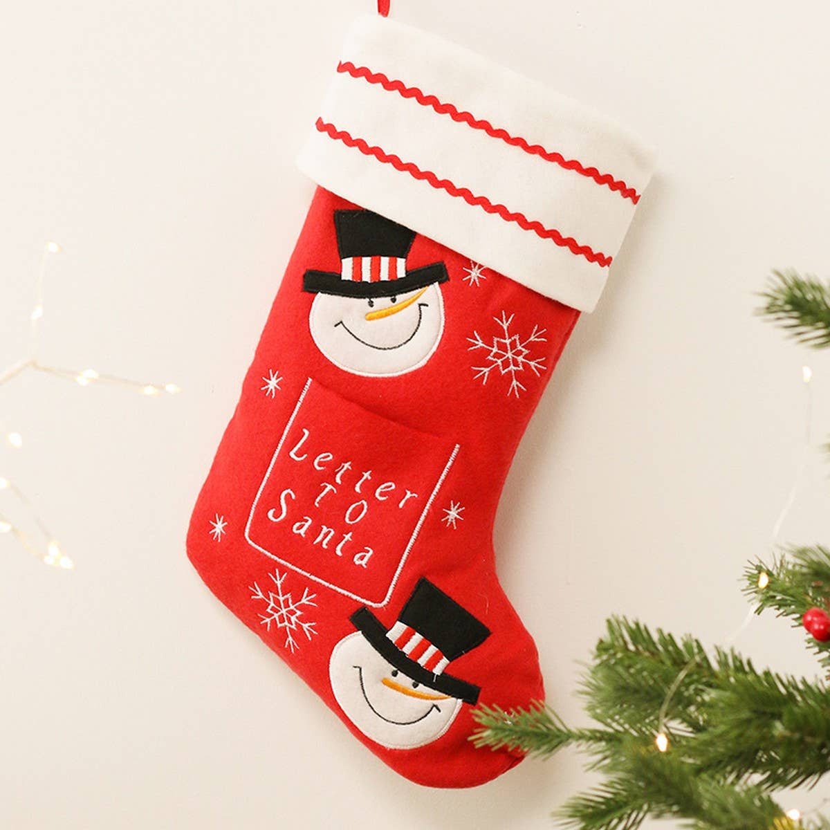 Santa Snowman Christmas Stocking Gift Bag_CWAJE05375