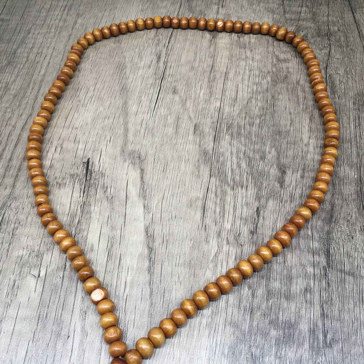 WOODEN BEAD Y-SHAPED TASSEL HANDMADE BEADEDNECKLACE_CWMM4568