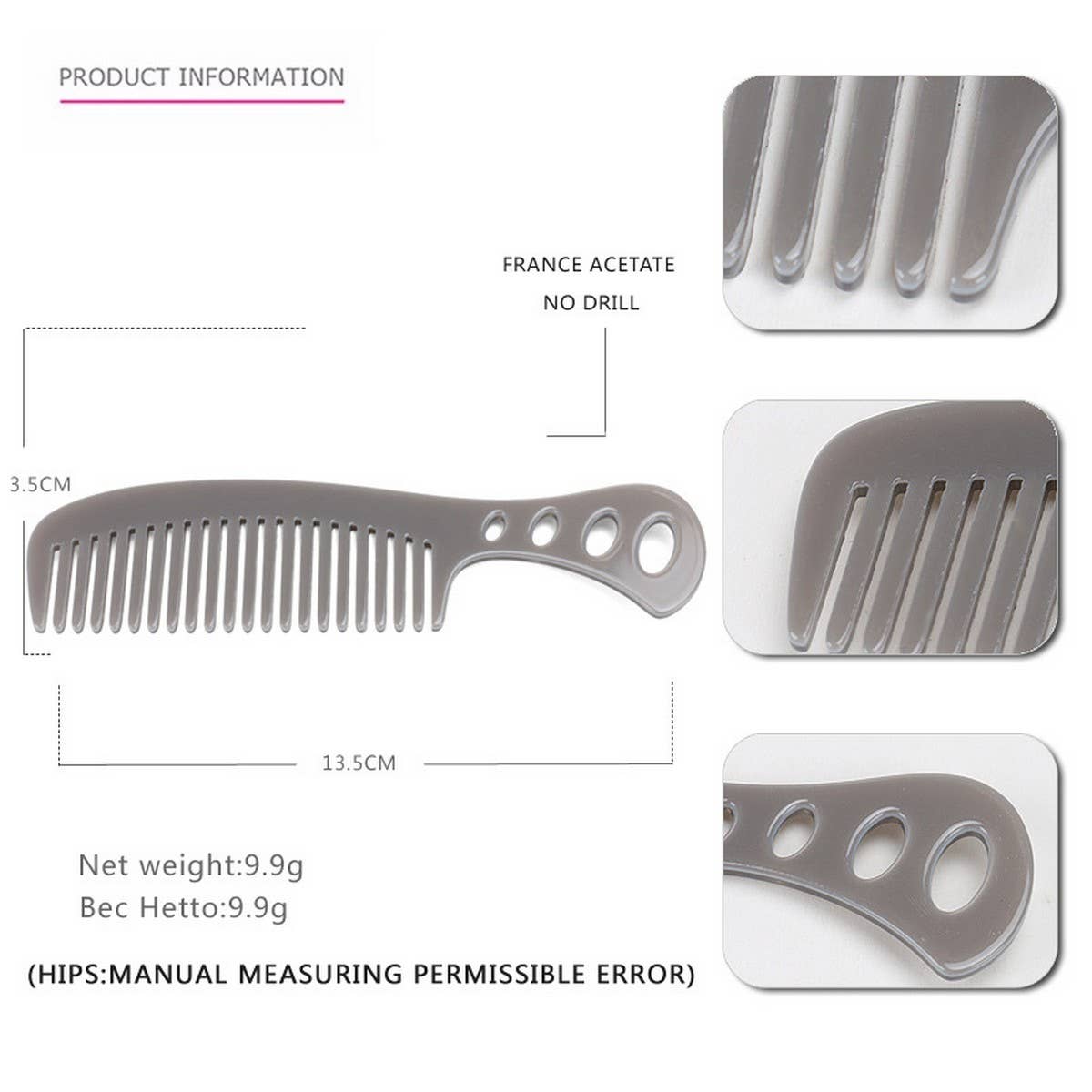 ACETATE SHEET HOUSEHOLD HAIR COMB ANTI-STATIC COMB_CWAHA4197