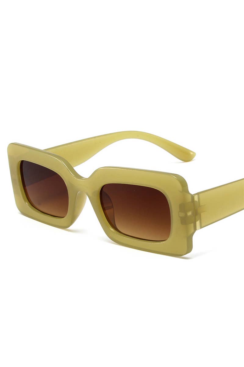 Trendy Small Square Jelly Sunglasses, Retro Style