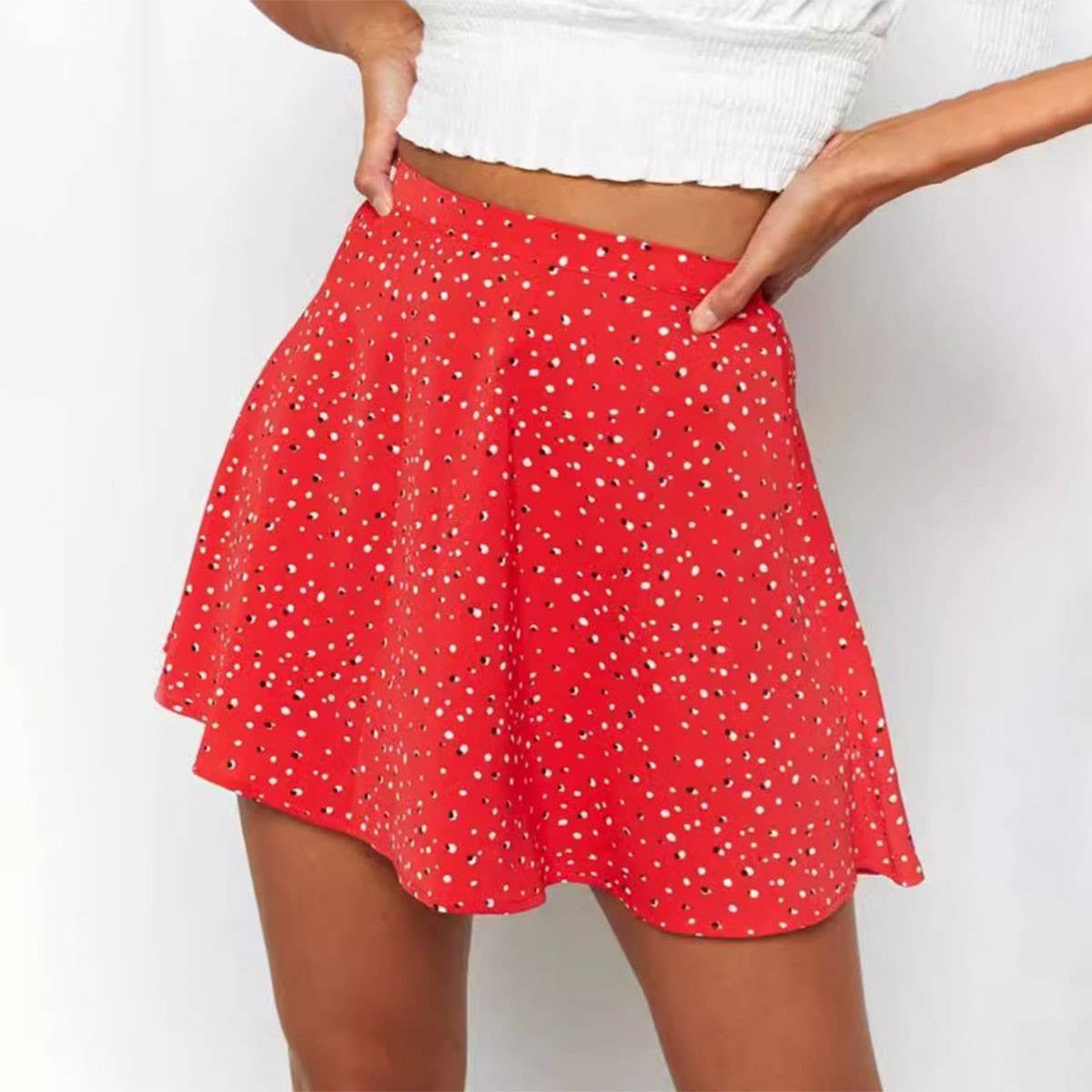WOMEN'S FLORAL SKIRT CHIFFON PRINT SKIRT_CWAB4797