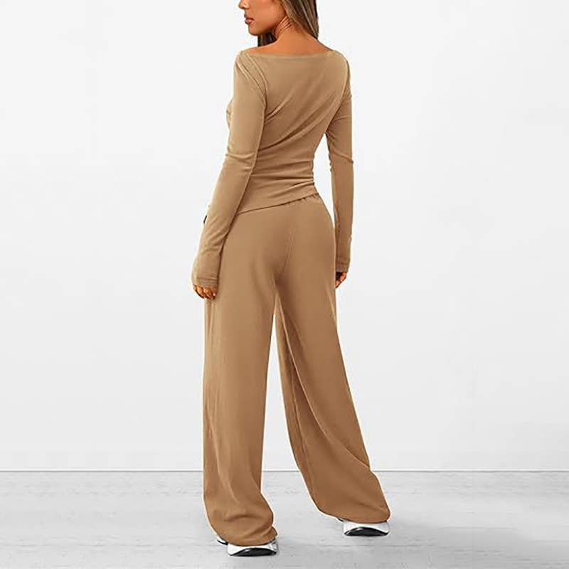 ASYMMETRICAL JACKET AND TROUSERS TWO-PIECE SET