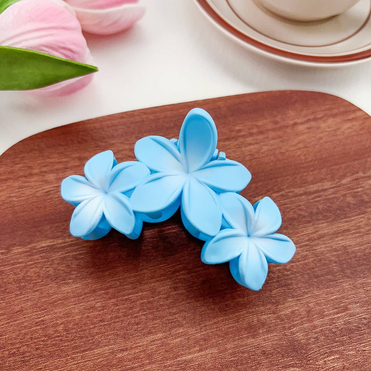 Candy Color Triple Flower Hair Claw Clip_CWAHA1583