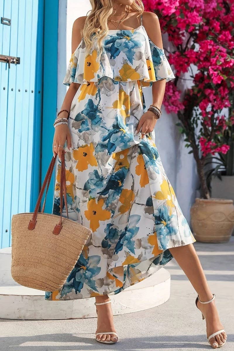 CWDHL0977_SUMMER TEMPERAMENT STRAPLESS DRESS