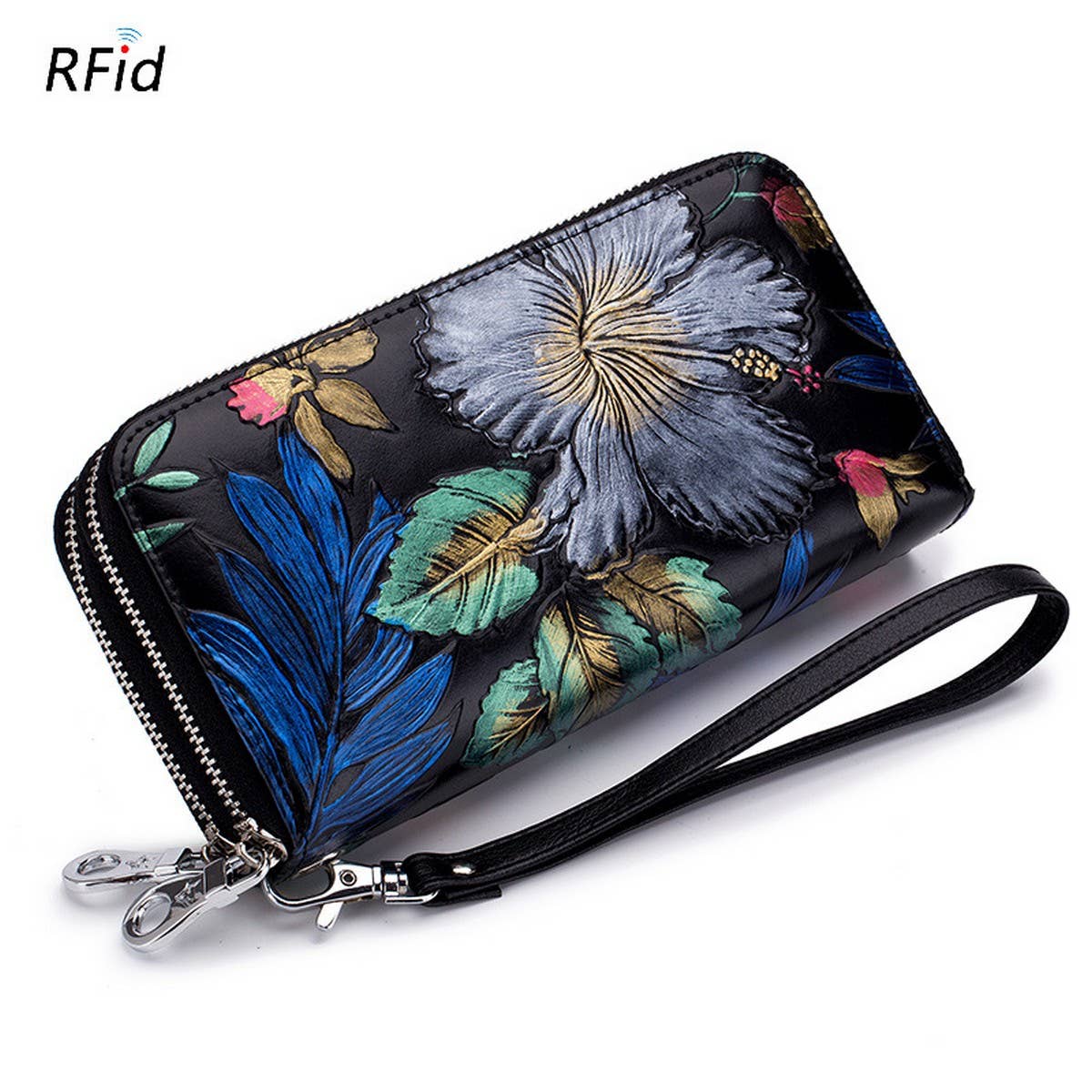 DOUBLE ZIP LARGE CAPACITY LONG LEATHER WALLET_CWAB3748