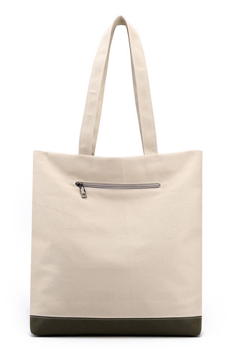 PLAID PATTERN CANVAS SHOULDER BAG_CWAB0510