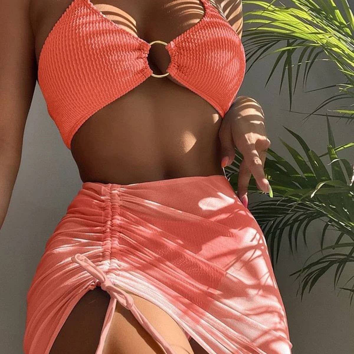 Women's 3 Piece Bikini Set - Halter Swimsuit