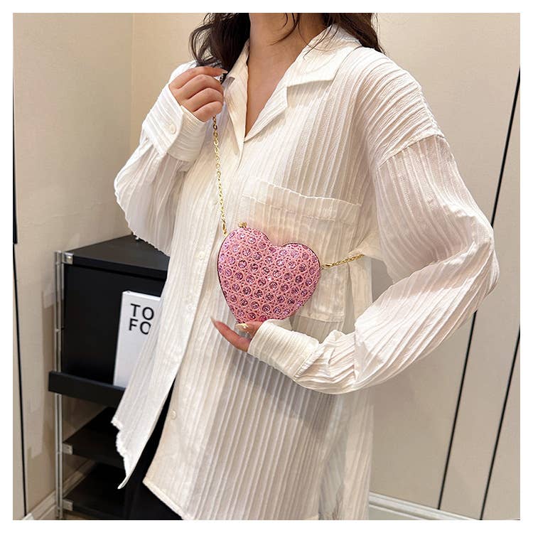 Fashionable rhinestone chic single-shoulder bag