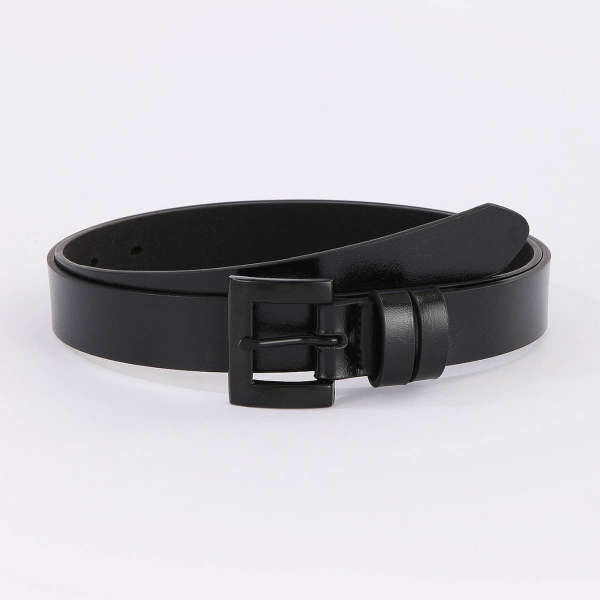 Minimalist Unisex Black Solid Zinc Alloy Belt_CWABE1238