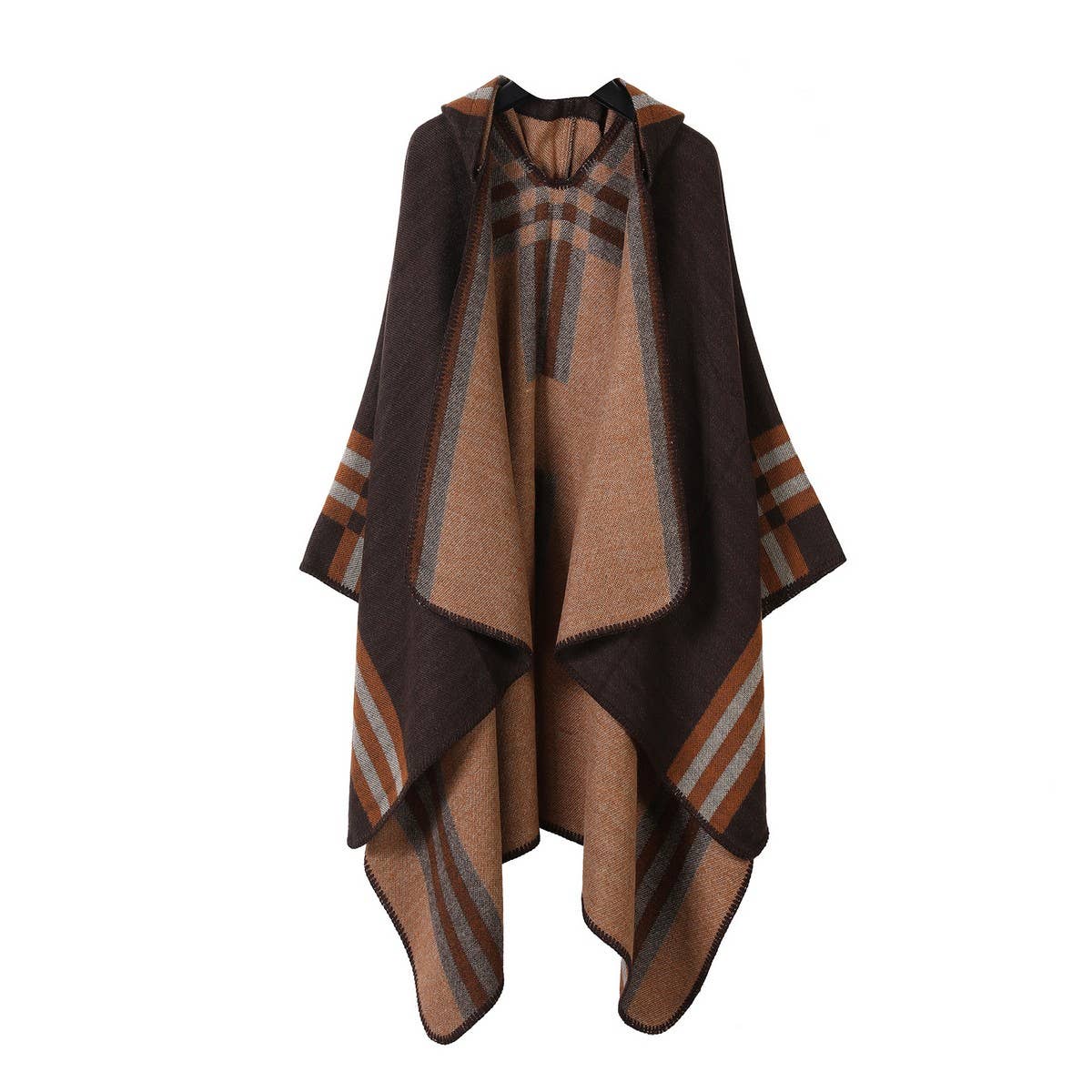 CAPE FASHIONABLE WARM CLOAK KNITTED SLIT SHAWL_CWASC2273