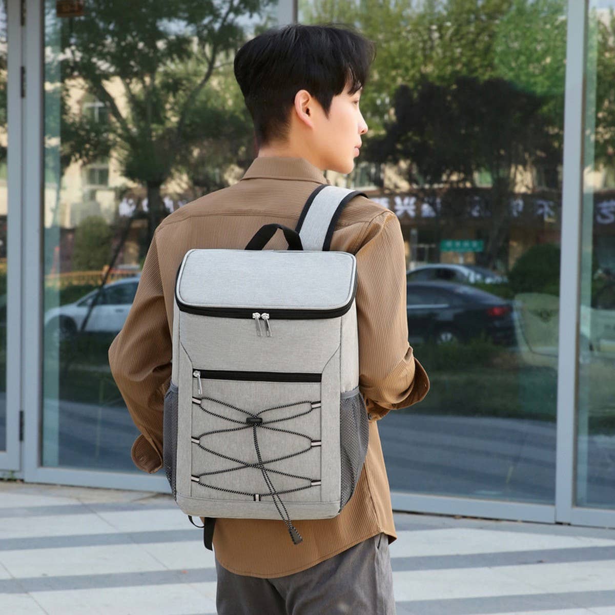 Oxford Insulated Lunch Backpack for Picnic Use_CWAB5428