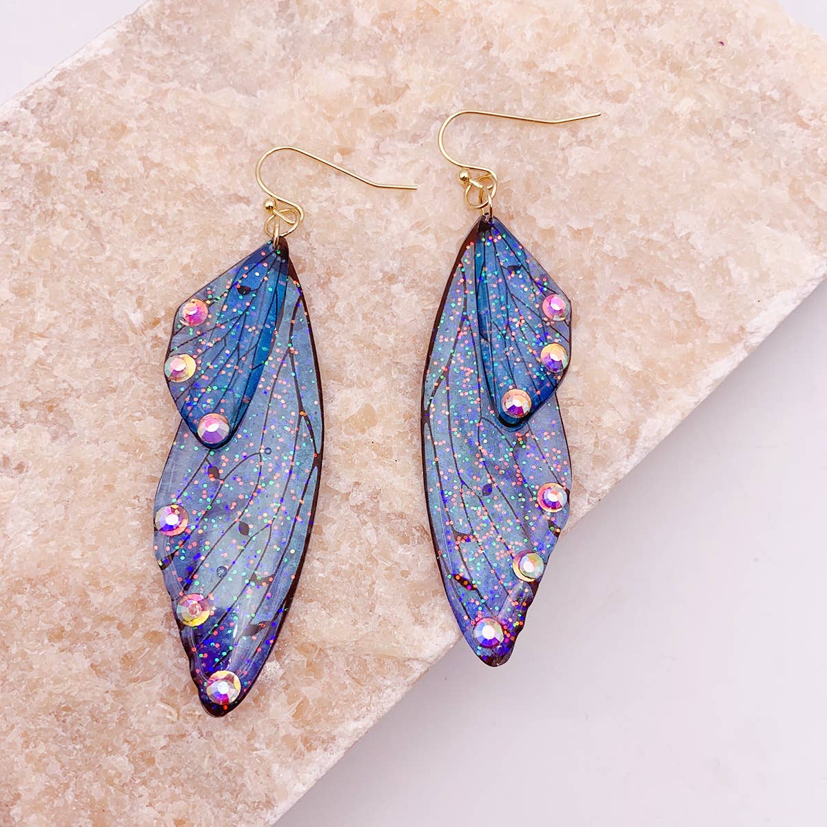 S925 Silver Cicada Wing Wing Butterfly Earrings