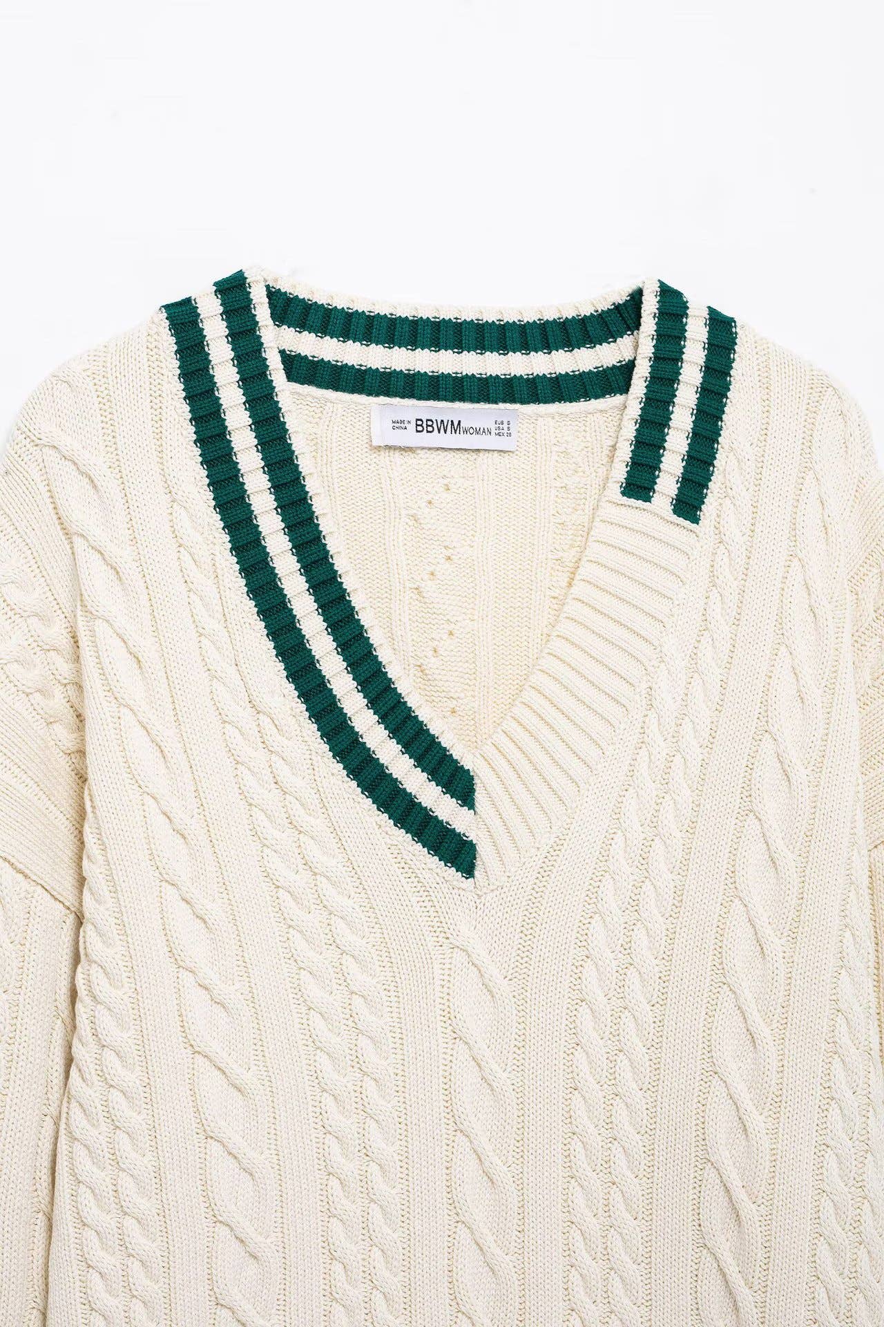 V-neck fashion all-in-one eight-strand sweater