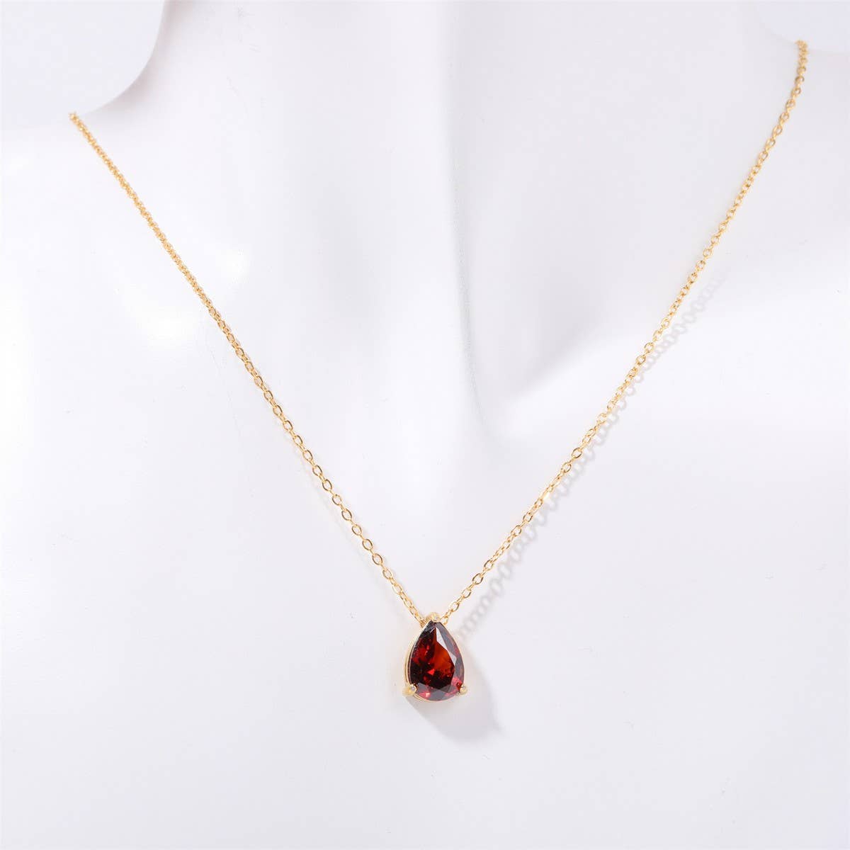 Teardrop Zircon December Birthstone Necklace