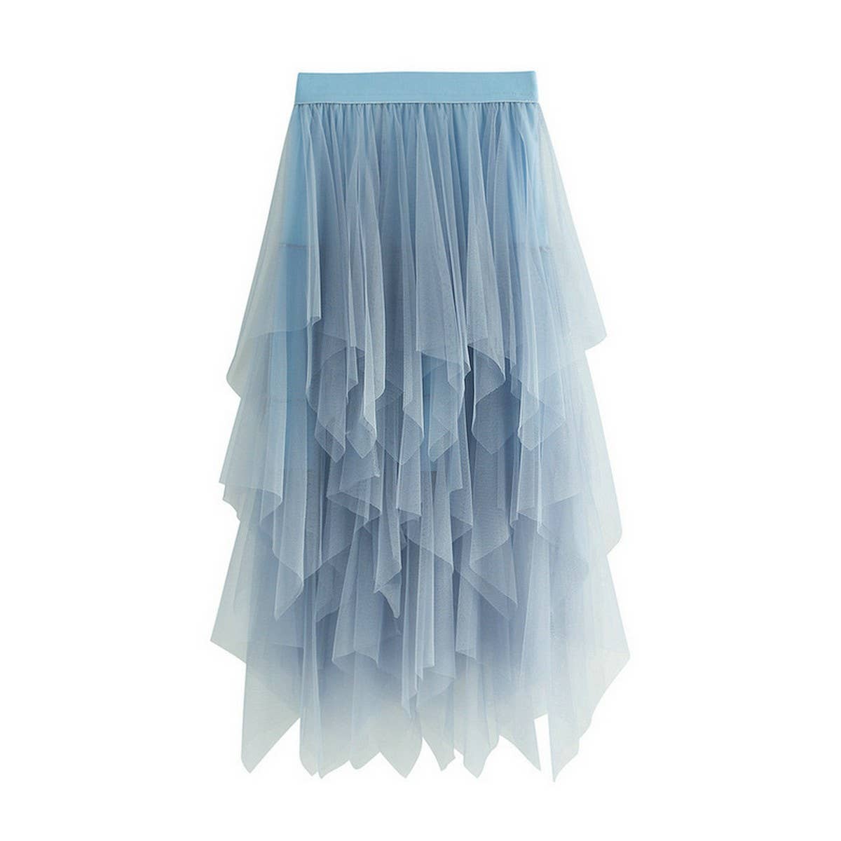 10 COLORS ELASTIC WAIST TIERED TULLE MESH SKIRT_CWBLS0396