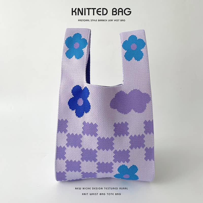 Flower series versatile knitted bag