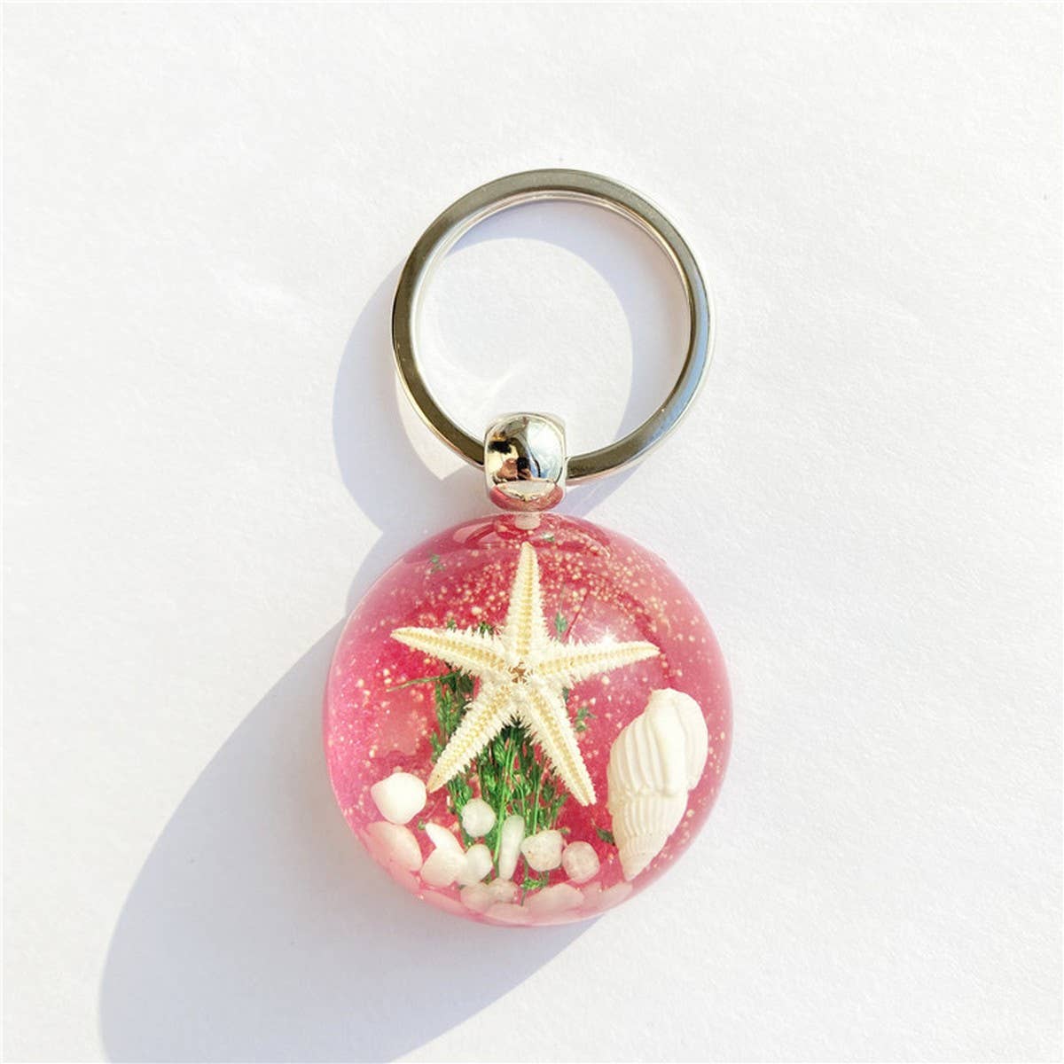 NEW CARTOON STARFISH AMBER KEYCHAIN PENDANT